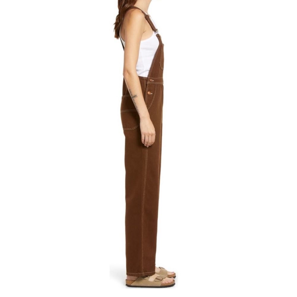 Reformation Milo Utility Overalls Chocolate Brown size 8 - Picture 4 of 9
